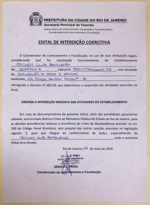 Prefeitura do Rio interdita Jockey Club Brasileiro WhatsApp Image 2020 05 04 at 17.01.12 1